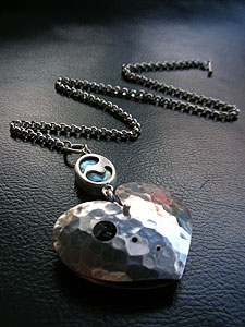 Hammered heart pendant